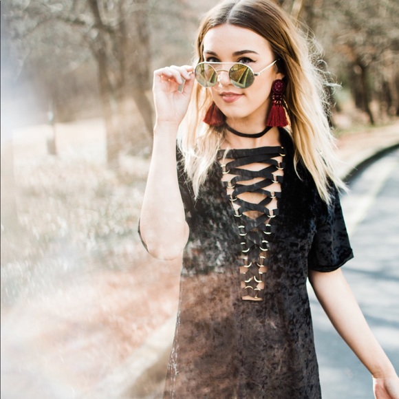 Black Velvet Dress - Picture 2 of 2